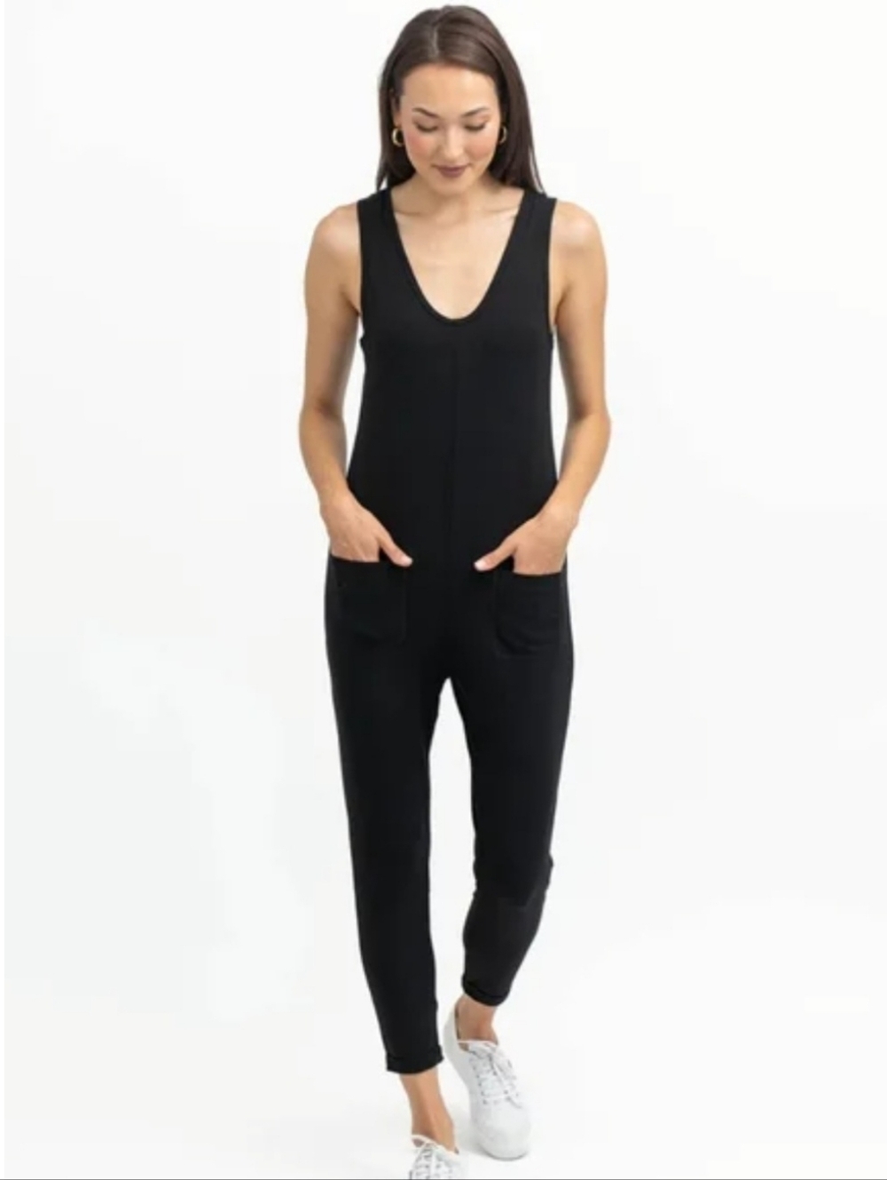 Smash + Tess Black Sleeveless V-Neck Jumpsuit